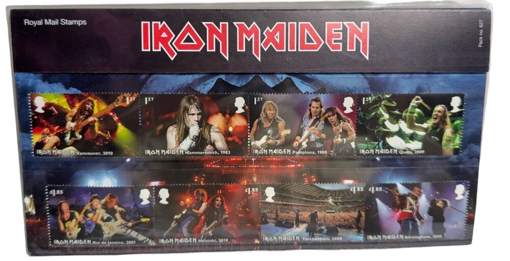 2023 Royal Mail Iron Maiden 12 Stamp Presentation Pack 627 Mint MNH
